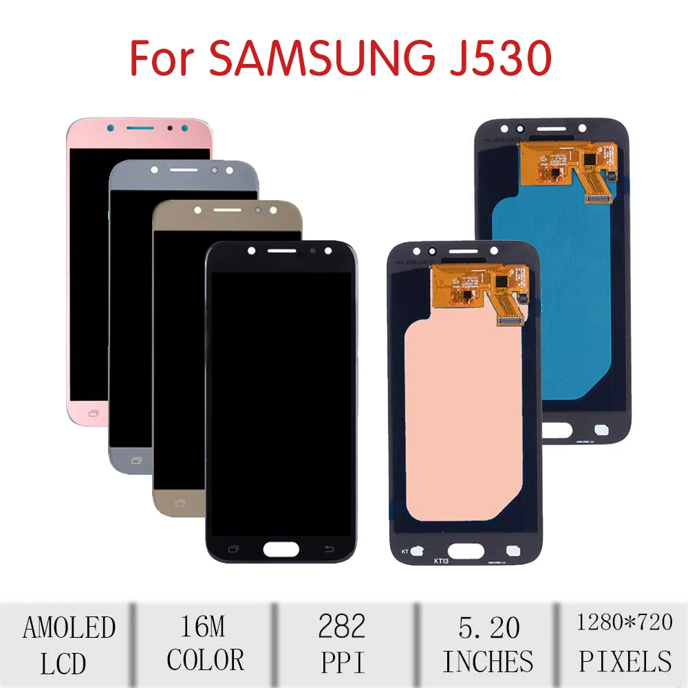 ЖК-дисплей 5 2 дюйма AMOLED для SAMSUNG Galaxy J5 2017 J530 сенсорный экран с дигитайзером в сборе