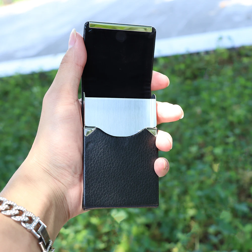 Новый Модный Обычный размер из искусственной кожи коробка для сигарет (держать 7