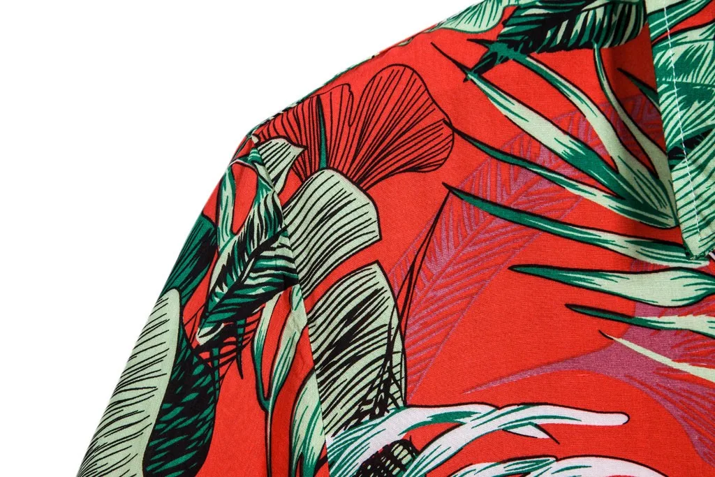 Camisa Masculina мужская летняя Этническая рубашка с коротким рукавом Повседневная