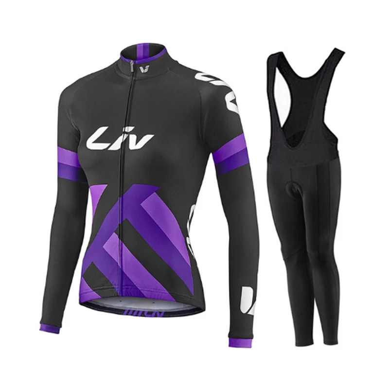 

Free Shipping Women LIV Long Sleeve Cycling Jersey Set 2022 Road Bike Clothing Female Suit MTB Bicycle Clothes Fall Uniform Kit