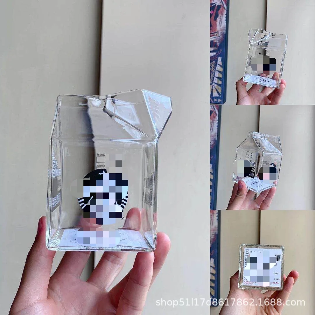 2020 стеклянная молочная картонная чашка прозрачная открывающаяся соломенная