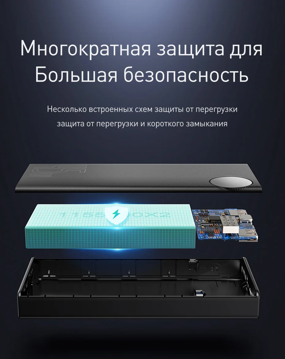 Baseus 20000 мАч Внешний аккумулятор USB PD Быстрая зарядка внешний аккумулятор для iPhone 11 Pro Max Xiaomi Quick Charge 4,0 3,0 внешний аккумулятор