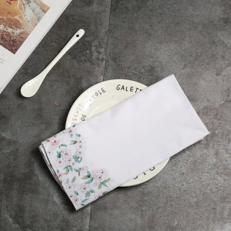 Handkerchiefs Women Kawaii Simple Classic Pocket Square Floral Printed Elegant Vintage Leisure Fashion Womens Chic New Females - Цвет: 16