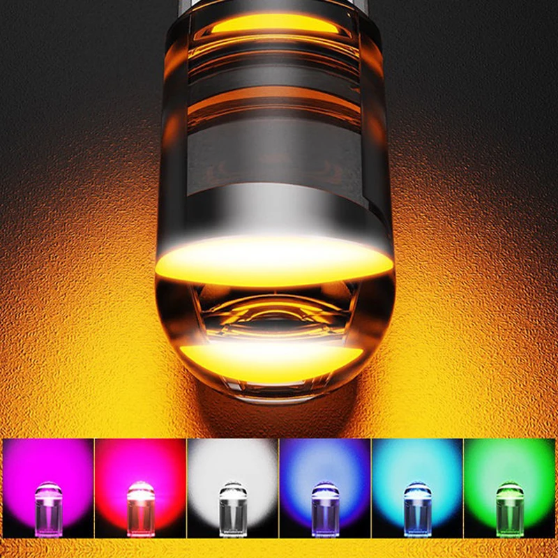 4Pcs W5W Glass Led Car Headlight Bulb Dome License Plate Side Marker Width Light Decorative Transparent Universal Car Lamp