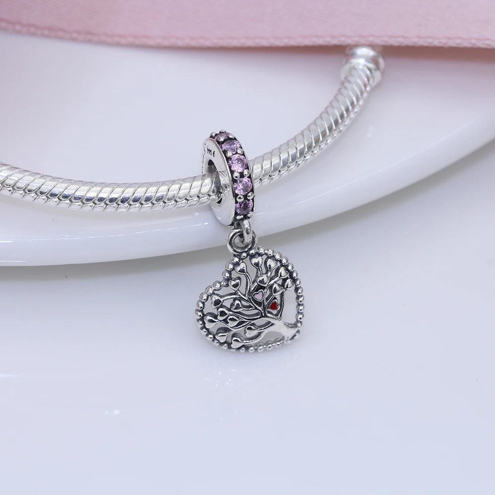 

Fit Original Pandora charms bracelet beads S925 sterling silver Tree heart pendant women's popular jewelry
