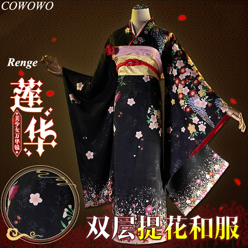 

Anime! Bishoujo Mangekyou 5 Renge Jacquard Kimono Bathrobe Uniform Cosplay Costume Halloween Full Set For Women Free Shipping