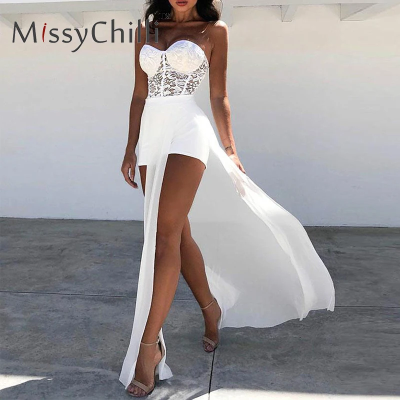 Женское длинное платье без рукавов с высоким разрезом | Женская одежда