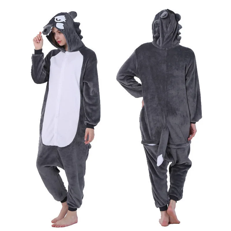 Adults Kigurumi Wolf Pajamas Sets Sleepwear Pyjama Animal Suit Cosplay Women Winter Garment Cute Animal Winter Costume