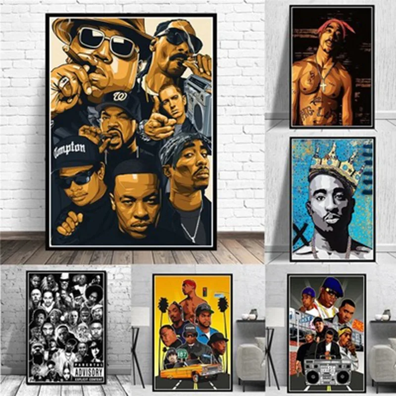 картины для интерьера декор дома Настенная Картина на холсте Rap Star Шелковый