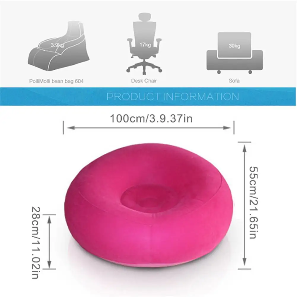

Inflatable Lazy BeanBag Sofa Cover Chair Without Filler Velvet Lounger Seat Bean Bag Puff Couch Tatami Living Room 100x100x55cm
