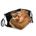 Моющаяся маска-поцелуй с медведем для лица, милая маска для защиты от смога с животными, респиратор, маска