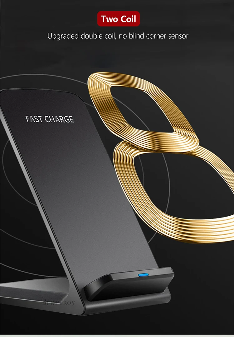 Беспроводное зарядное устройство для samsung S6 S7 Edge S8 S9 Plus Note 5 8 быстрая зарядная док-станция настольная подставка для iPhone X 8 QI Беспроводное зарядное устройство s