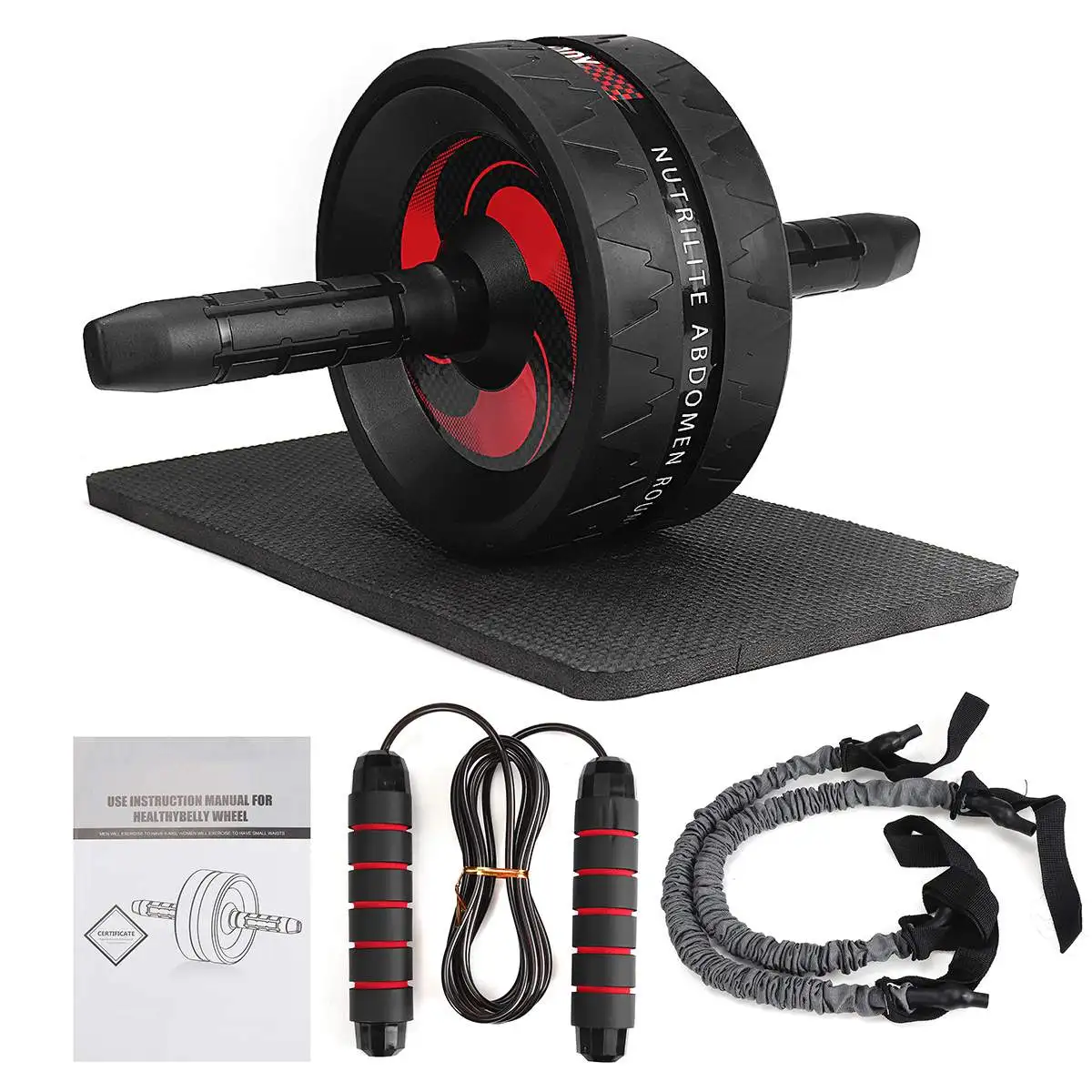 

Ab Roller Wheel Kits Set Professional Abdominal Core Exercise Fitness Equipment Home Muscle Trainer Jump Rope Workout Training