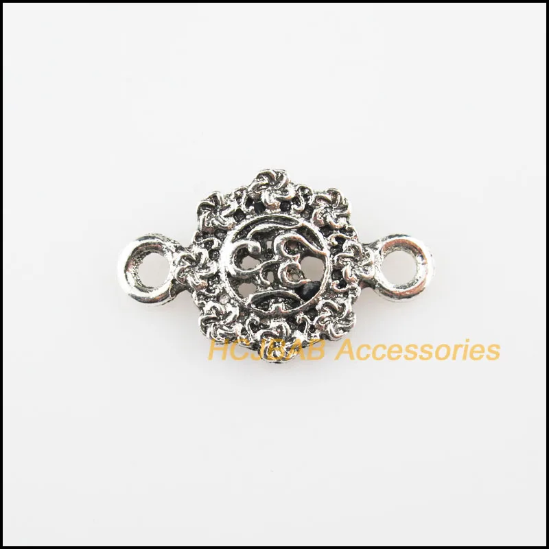 Новый 30 шт. Тибетский серебристый цвет цветок йога Подвески Разъемы 12x20mm |