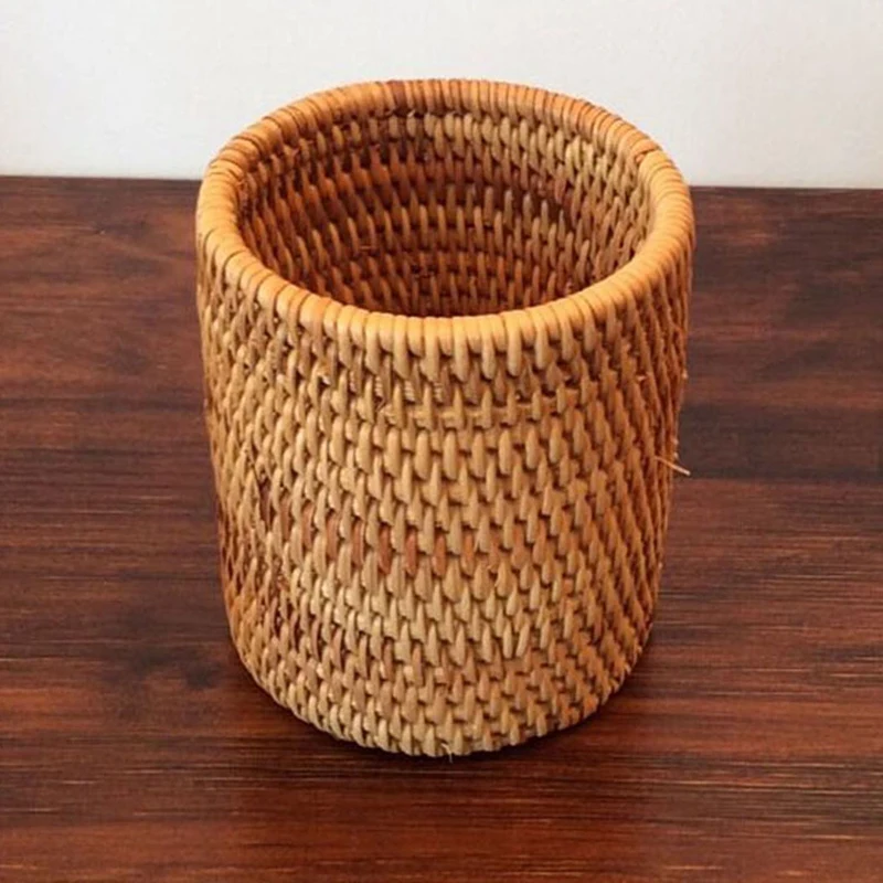 

Rattan Chopsticks Tube Shovel Spoons Bucket Dinner Knives Forks Tableware Storage Box Home Storage Baskets Organizer