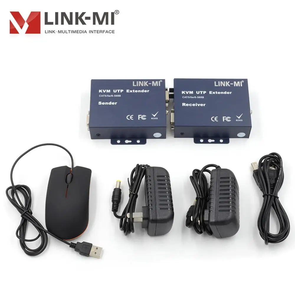 K103TRU LINK-MI м VGA USB KVM-удлинитель через один utp-кабель Cat5e6 для клавиатуры, мыши и видеопорта, макс. 300 м (art.: 7963fc7b) - 7963fc7b
