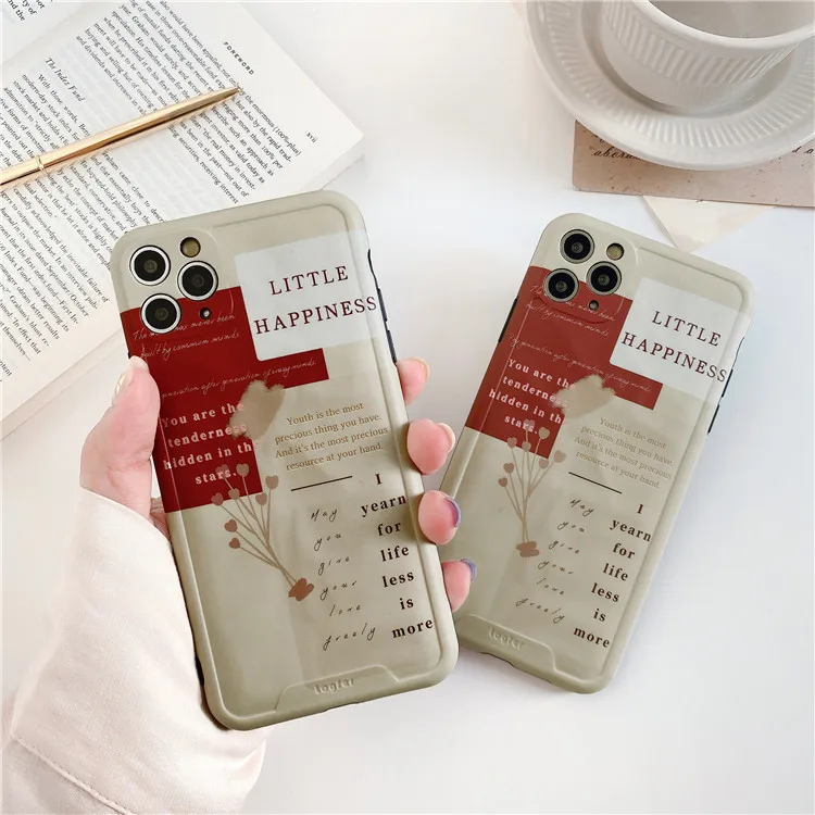 Retro Art illustration Letter Flowers Phone Case For iPhone 11 Pro Max Xr Xs X 7 7PLus 8 Plus Cases Soft Silicone Cover | Мобильные