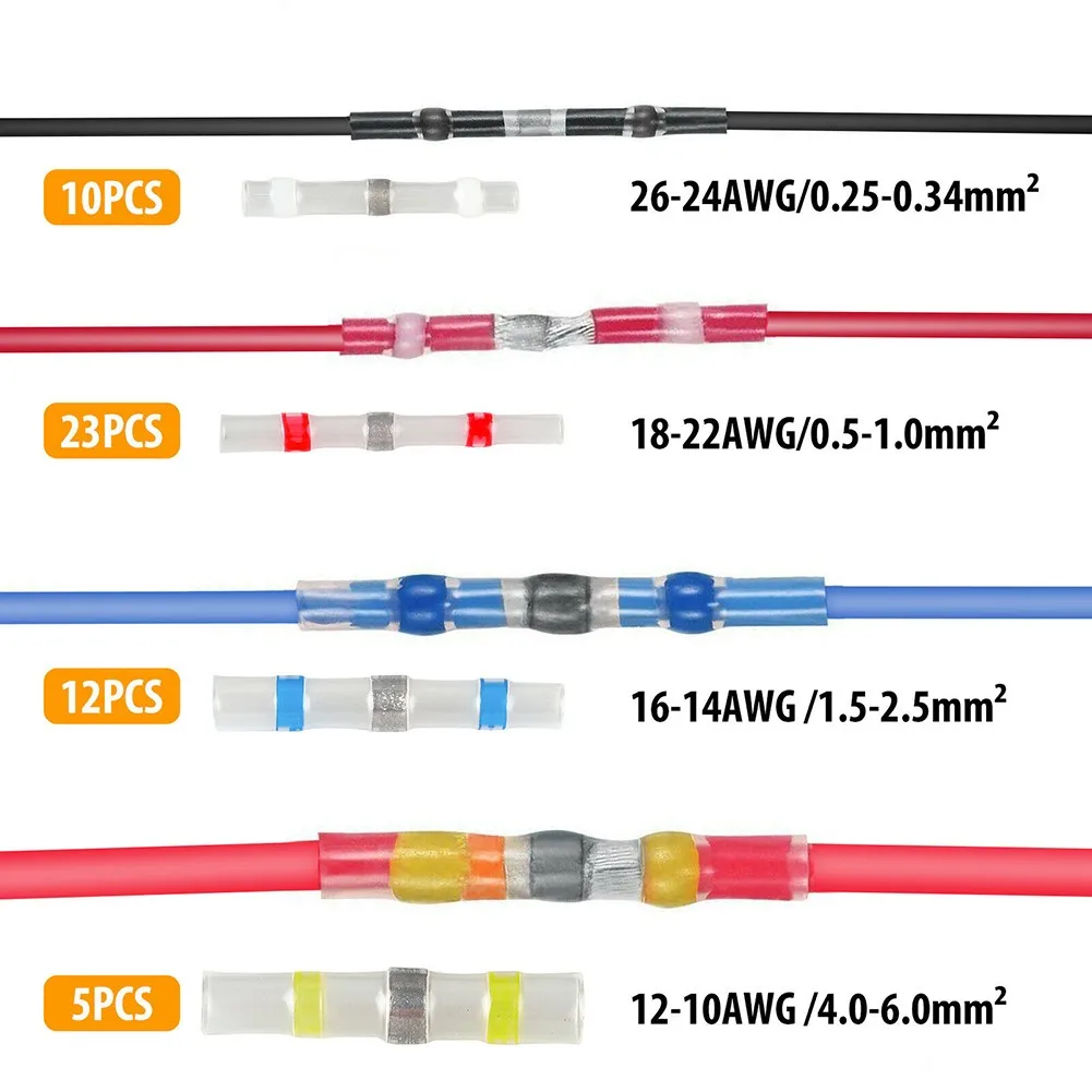 

50Pcs Wire Connectors Dual-Walled Design Tubing Heat Shrink Solder Sleeve