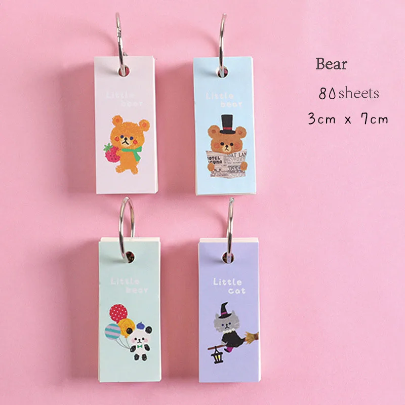 Мини-блокнот с отрывными листами 3 шт./лот застежкой-кольцом | Канцтовары для