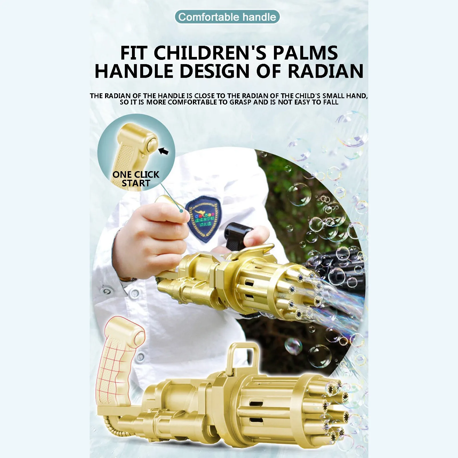 

Kids Toy Bath Toys Bubble Gun Gatling Model Large Porous Bubble Machine Electric Bubble Toy Outdoor Education Bubble machine Toy