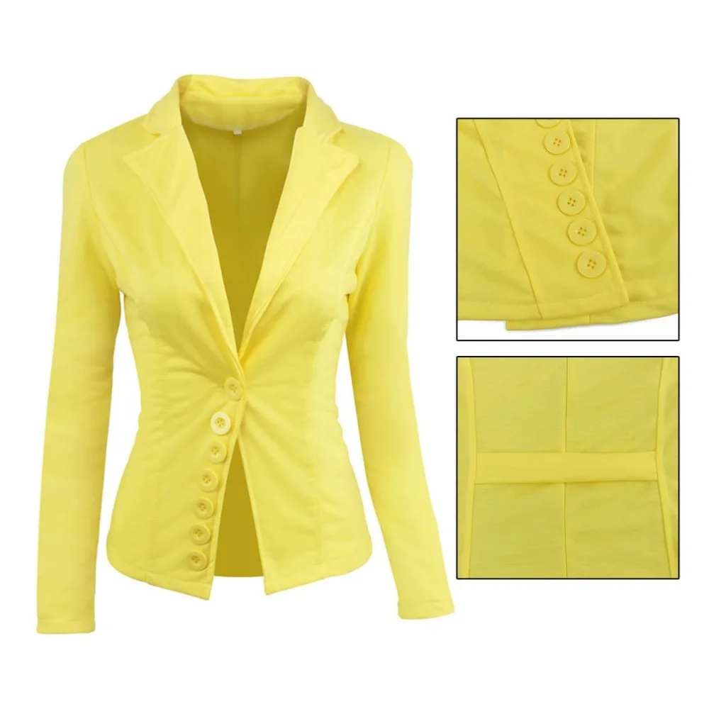 Женский офисный Блейзер однобортный маленький костюм с длинным рукавом женская
