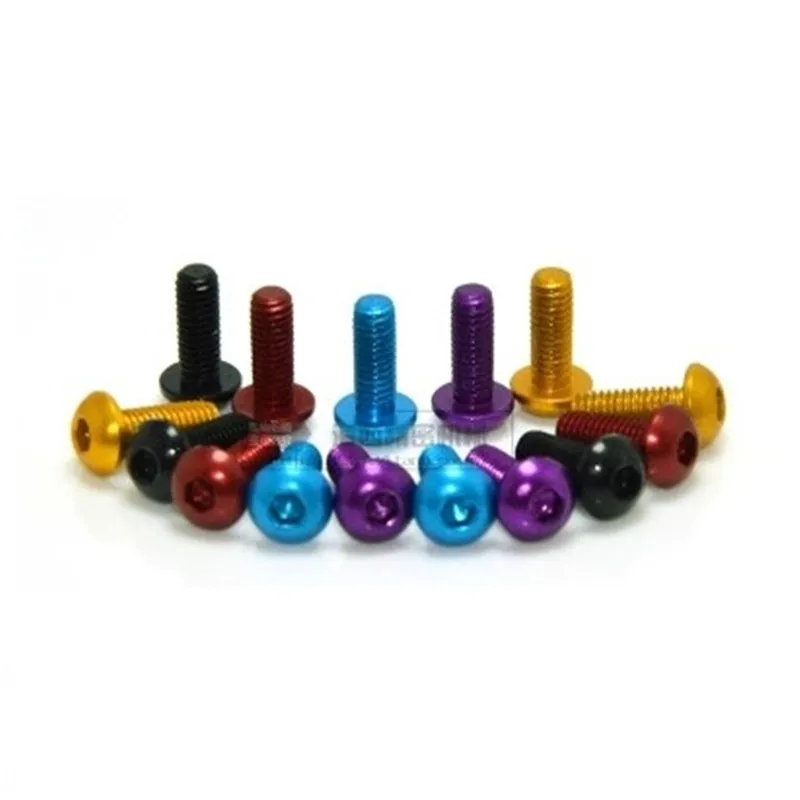 

10pcs/lot M3*5/6/8/10/12/16 colourful aluminum anodized hex socket button head screw