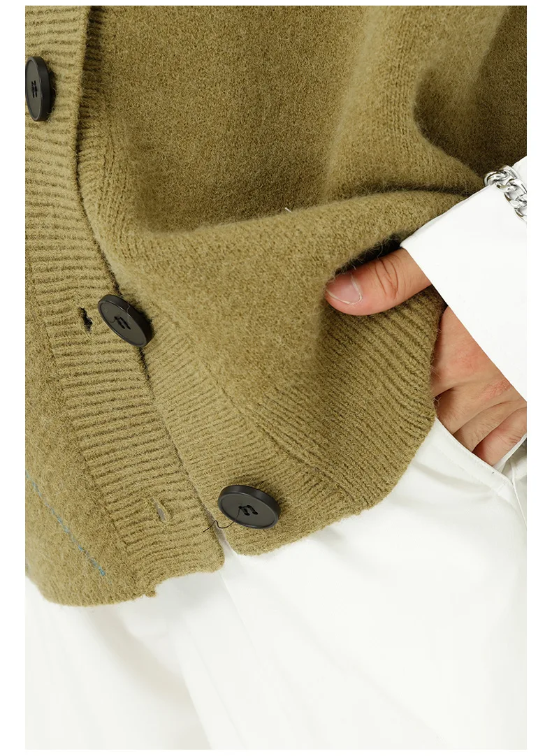 

New Male Women Oversize Vintage Fashion Streetwear Hip Hop Sweaters Jacket Men Sweater Sleeveless Knitted Vest Coat