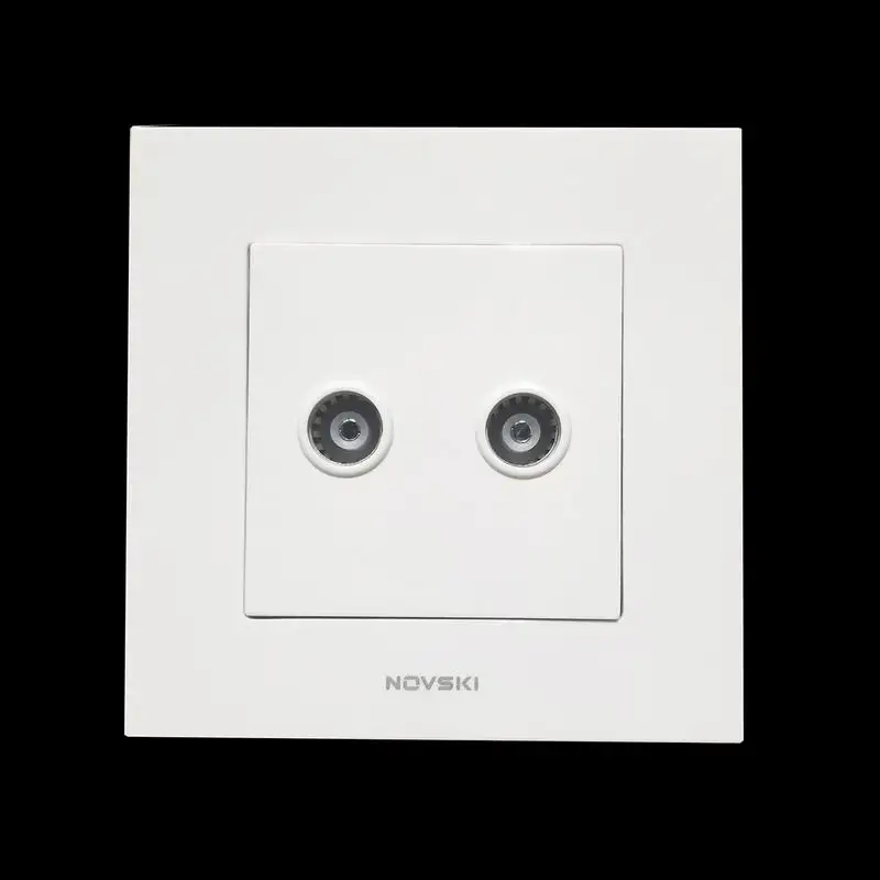 Посеребренная Двойная ТВ антенна настенная розетка панель ПК белый 86*86 мм