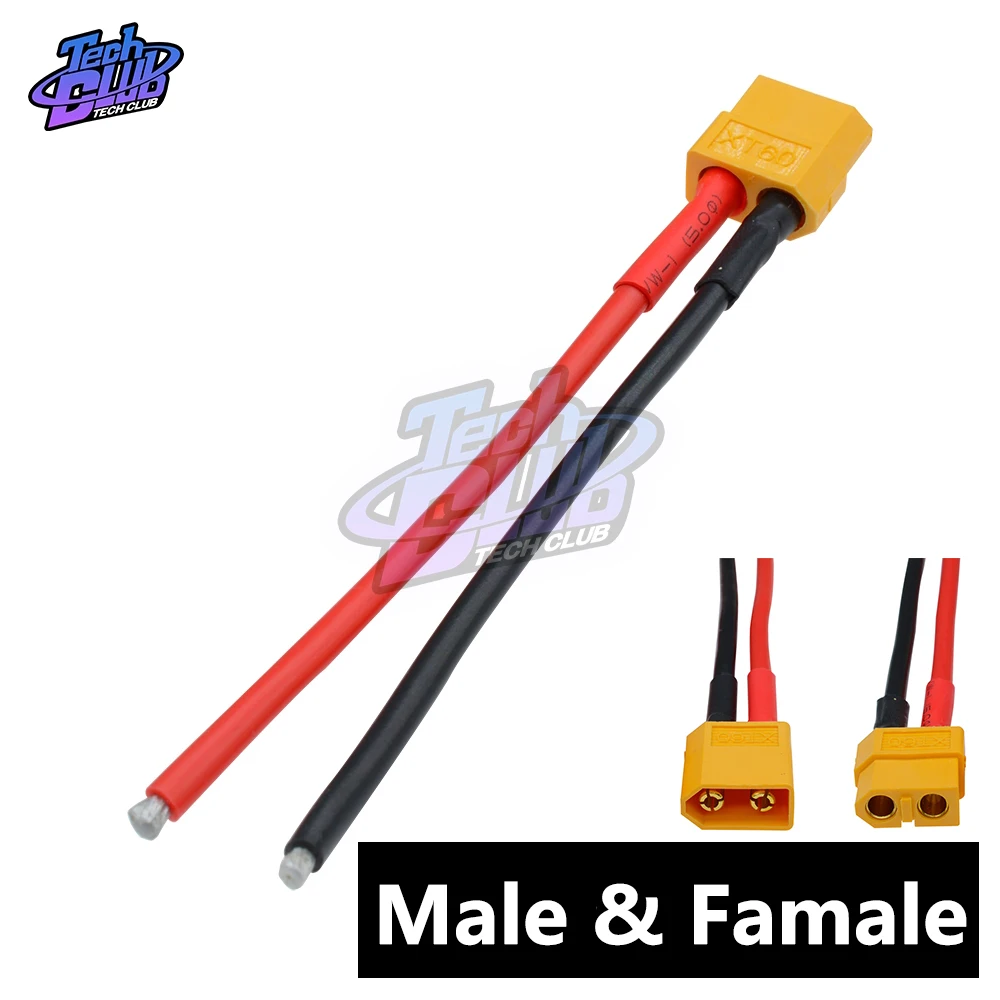 XT60 Connector Female / Male 10CM XT60 Battery Male Female Connector Plug with Silicon 12 AWG Wire