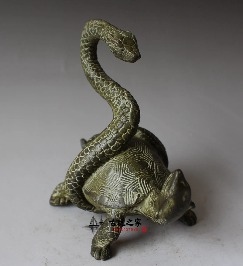 Bronze Wares Collection Four Great Gods and Beasts Basalt Buddha Decorations Pure Copper Snake Turtle Crafts Town H | Дом и сад
