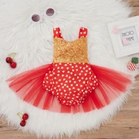 3 6 9 12 18 months newborn baby girls romper summer outfits heart printed sequin tulle backless bodysuit dress baby girl clothes