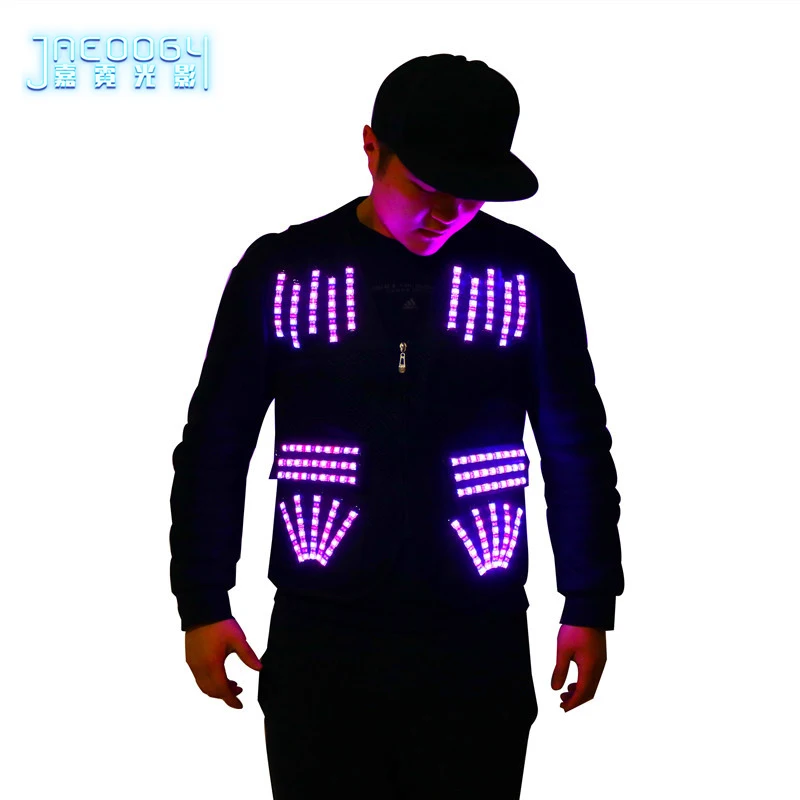 

LED Luminous Color Vest Clothes Stage Singer Performance Fluorescent Vest Bar Nightclub Flashing Atmosphere Props