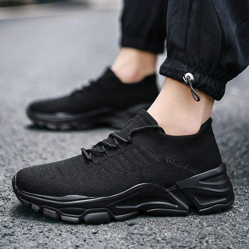 

New Arrival Cross Border Large Men's Shoes Flying Woven Breathable Sneakers 45& Fashion Running Shoes S Biggest Size 40-48