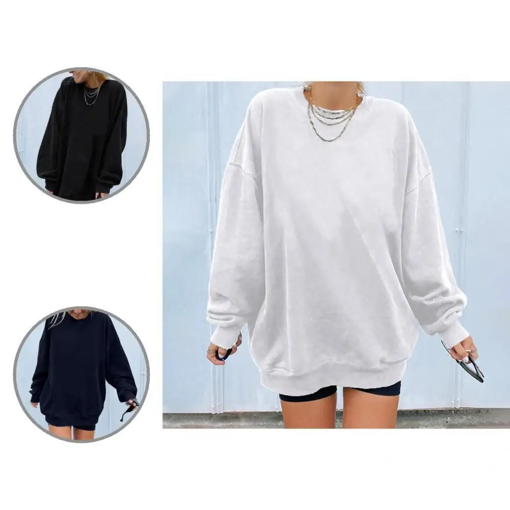 

Универсальная уличная одежда с круглым вырезом, повседневный Женский свитшот для выхода