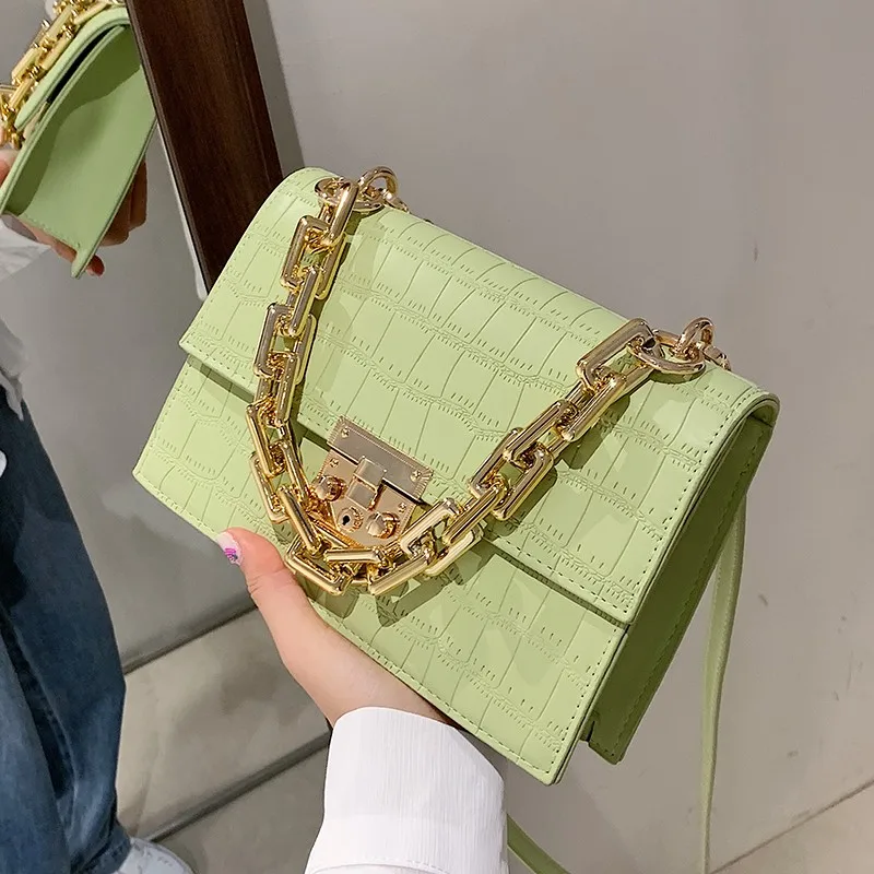 

Stone Pattern PU Leather Crossbody Shoulder Bag for Women 2021 Trendy Luxury Solid Color Chain Handbags Female Travel Fashion