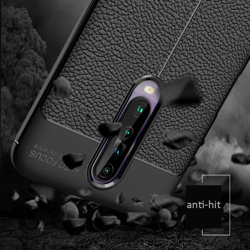 KEYSION противоударный чехол для Xiaomi Redmi K30 силиконовый Ltchi кожаный телефона с