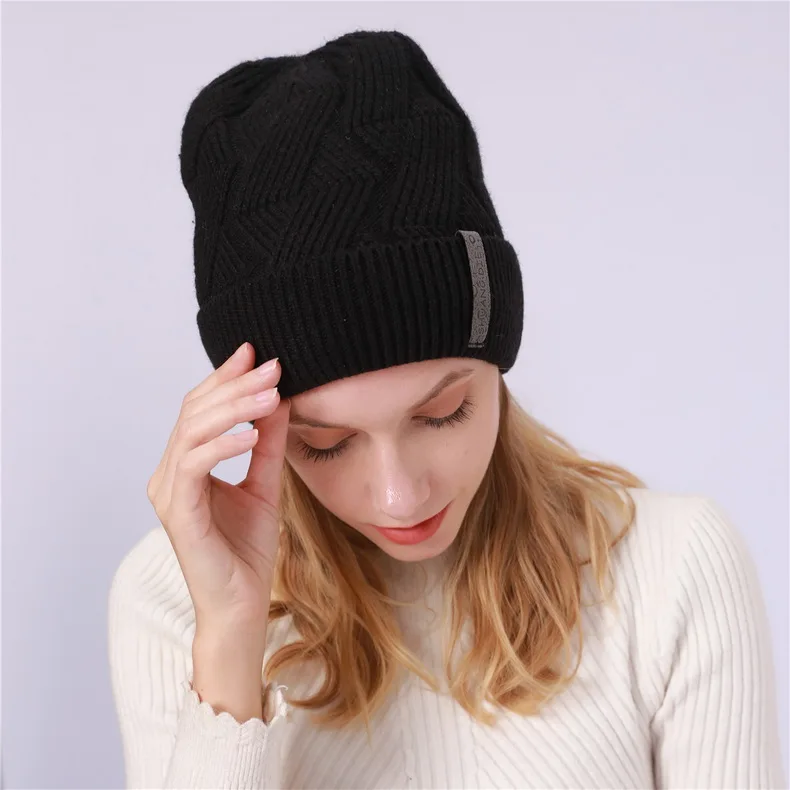 NUZADA брендовые зимние вязанные шапочки Skullies шапочки шапки s мужские женские шерстяные плюс бархатные со стразами шапка с наушниками уличные лыжные теплые шапки