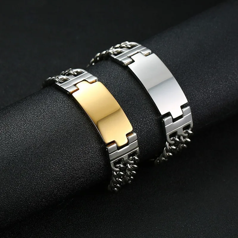 Vnox основные мужские ID цепи браслеты из нержавеющей стали запястье pulsera masculina 8