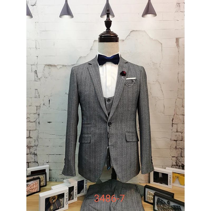 

Linyixun Gray men wedding dress 2021 Business Made Tuxedo Groom Formal Suit Mens 3 pieces (jacket+vest+pants) wedding man suit