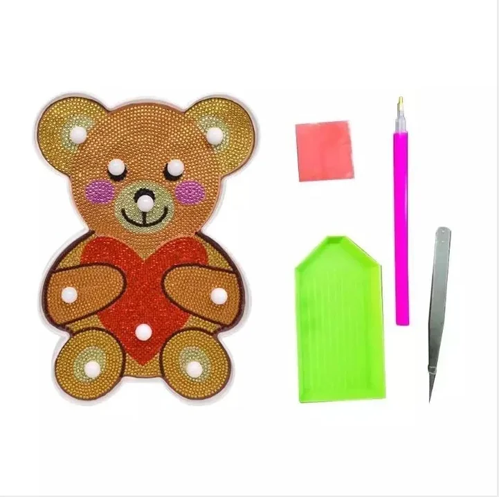 

5D DIY Full Drill Diamond Painting LED Lamp Light Bear Mosaic Embroidery Cross Stitch Kit Home Decoration child Gift