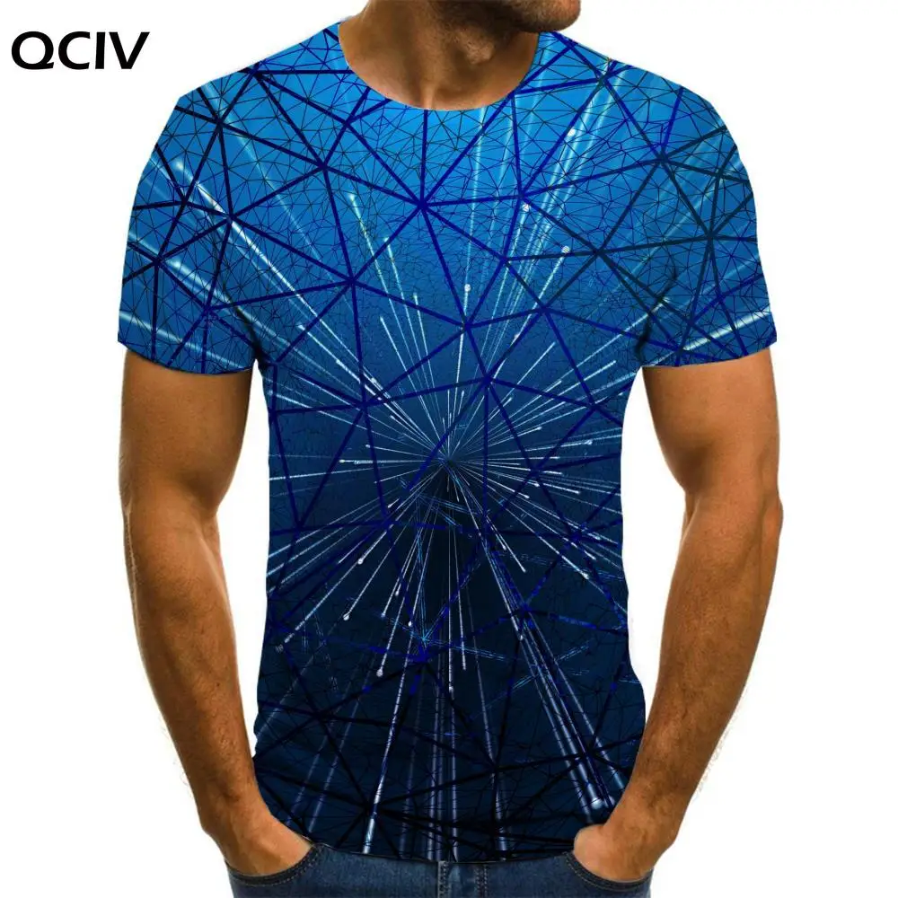 

QCIV Brand Geometry T-shirt Men Psychedelic Anime Clothes Creativity Tshirts Casual Novel Funny T shirts Short Sleeve Punk Rock