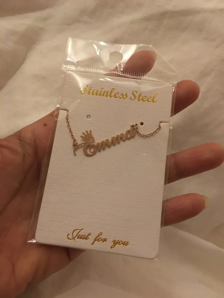 Очаровательная Персонализированная Корона имя ожерелье из нержавеющей стали