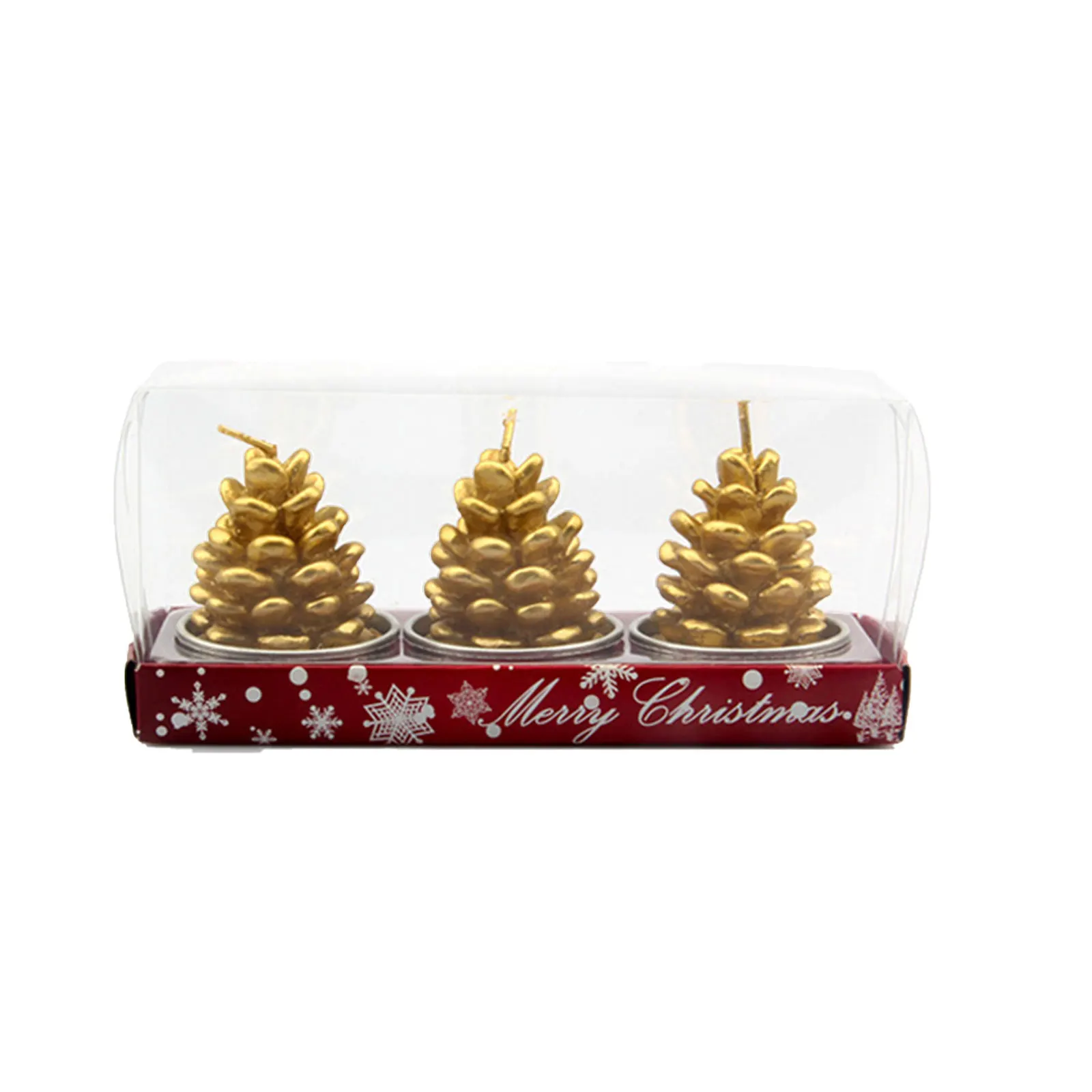 

Faroot 3 PCS Christmas Candles, Delicate Santa Snowman Christmas Tree Boots Gift Box House Pine Cone Decoration Candles