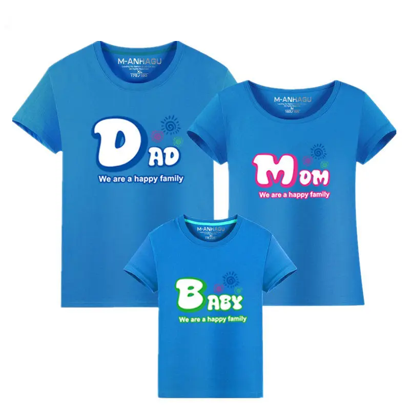 Футболка MAHAGU для всей семьи брендовая летняя семейная одежда с мультяшным