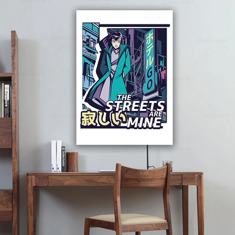 Девушка VAPORWAVE аниме Ретро эстетический постер обои картина настенное Искусство