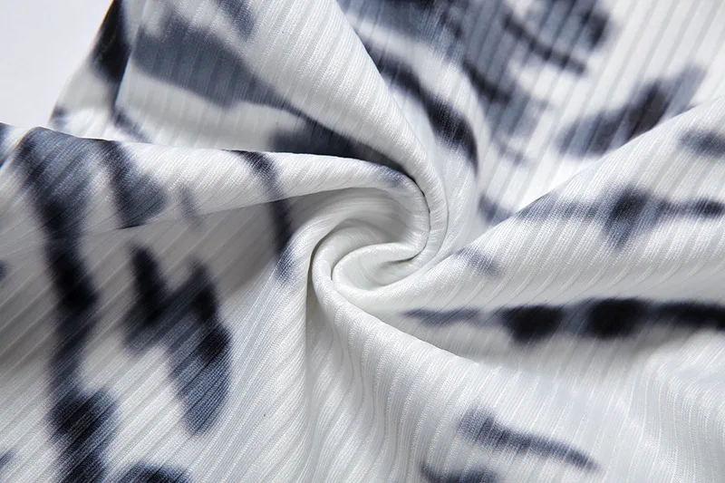 

Summer Fitness Tie Dye Knit Rib Playsuit Women Black Sportswear Backless Tank Top Biker Shorts Bodycon Rompers Womens Jumpsuit