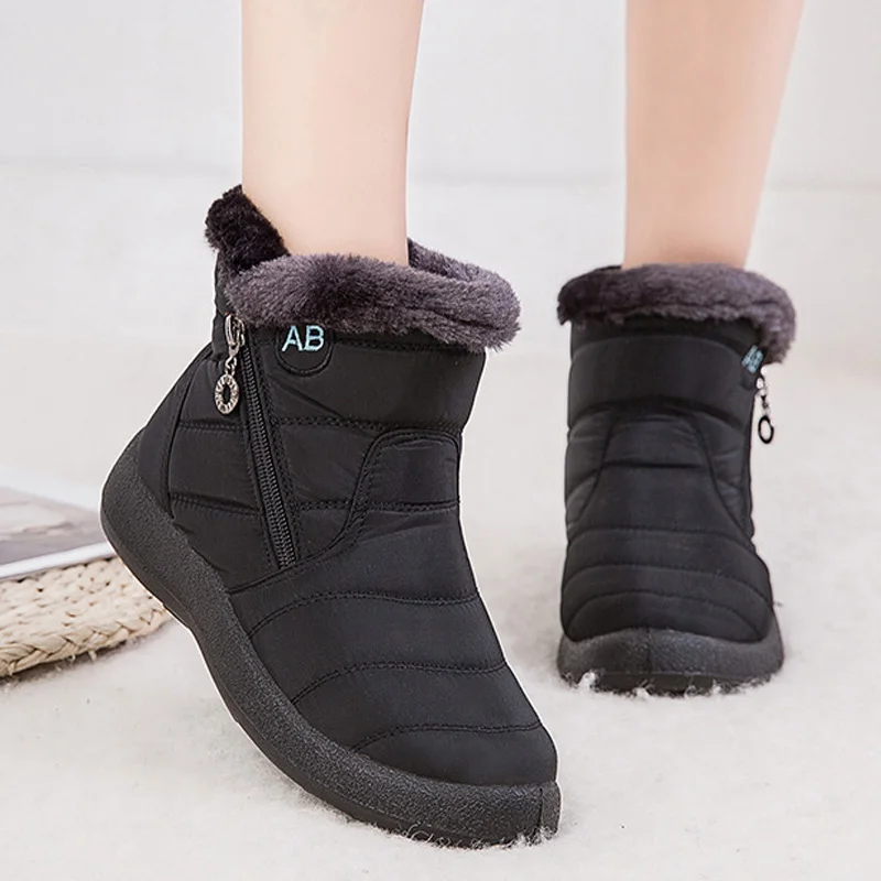 

Waterproof Ankle Boots For Women Snow Boots Plush Warm Women Winter Boots Booties Women Boots Female Winter Shoes Plus Size 43