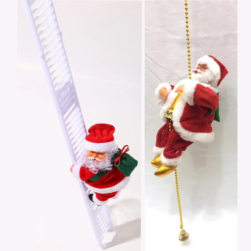 

Plush Santa Claus Toy Electronic Climbing Staircase Father Christmas With Music Good Christmas Birthday Gift For Boys And Girls