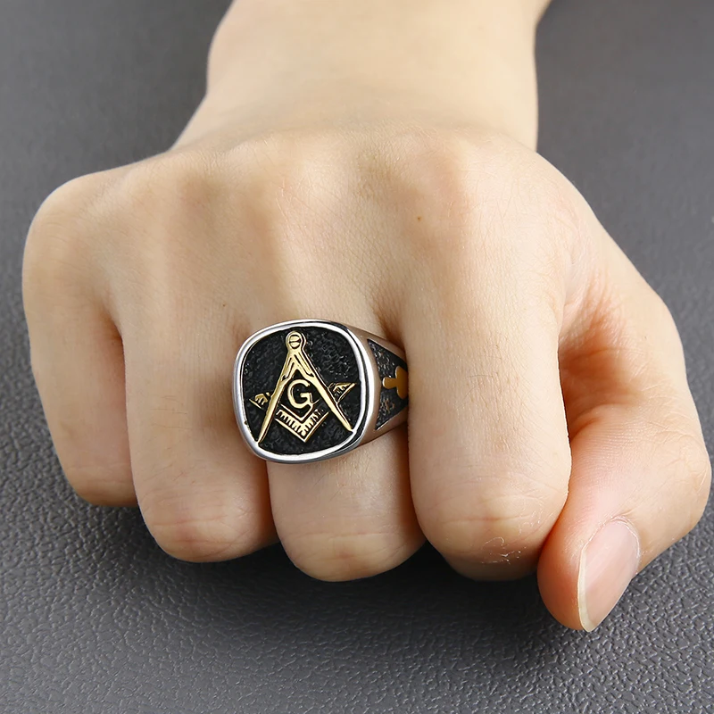 Мужское кольцо в стиле панк серебряное винтажном из нержавеющей стали размеры