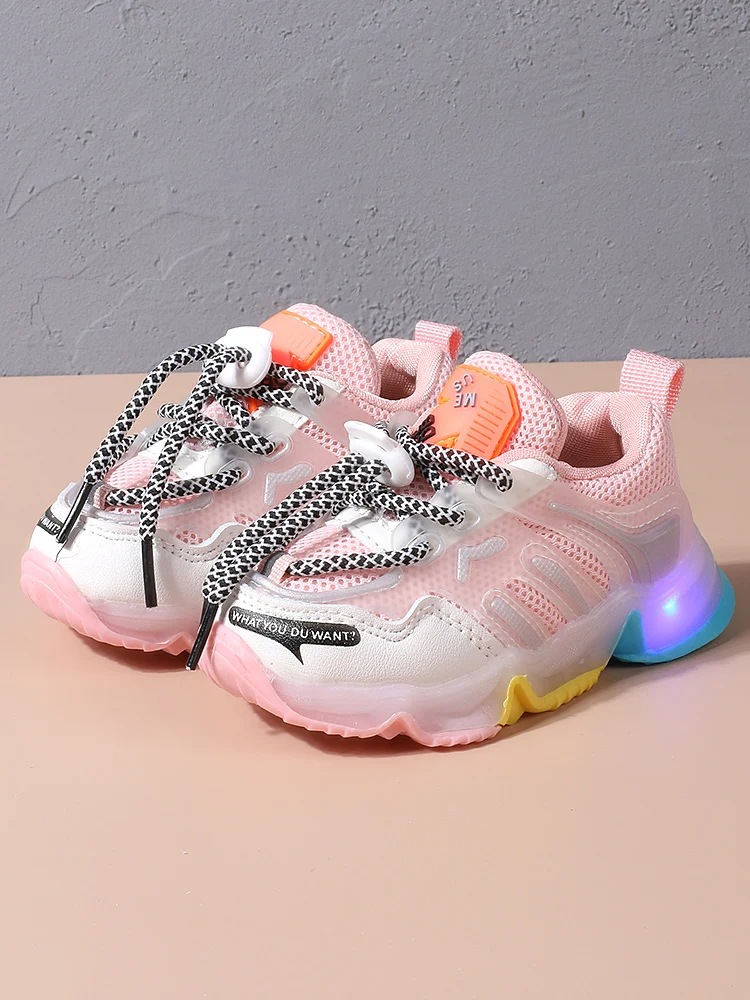 CAPSELLA KIDS Led Sneakers New Girls Boys Light Up Sports Shoes 1-6 Years Baby Glowing Running Toddler Soft Luminous | Детская одежда и